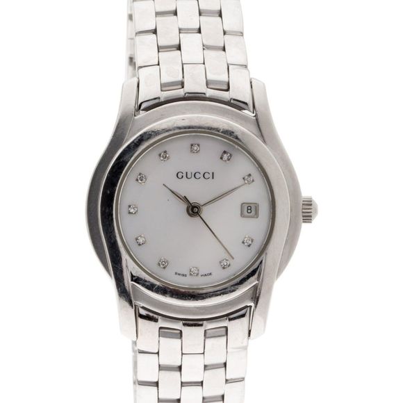 Gucci 5500 Watch w/ Diamonds Stainless Steel - Picture 1 of 4